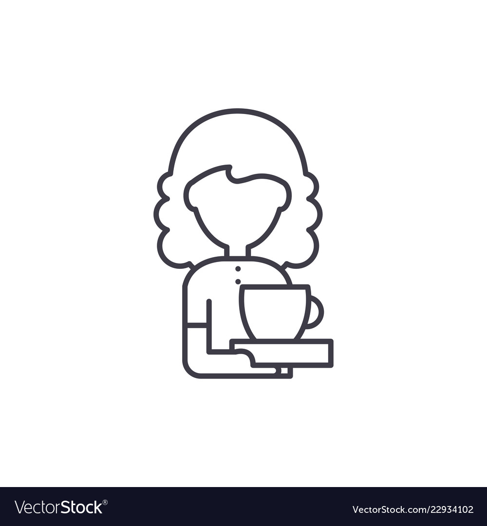 Coffee lover line icon concept lover Royalty Free Vector