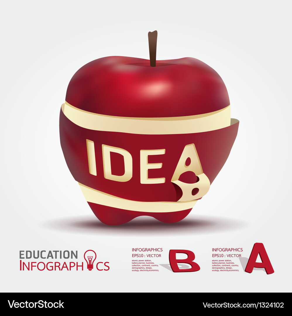 Creative Infographic Idea With Apple Banner Vector Image