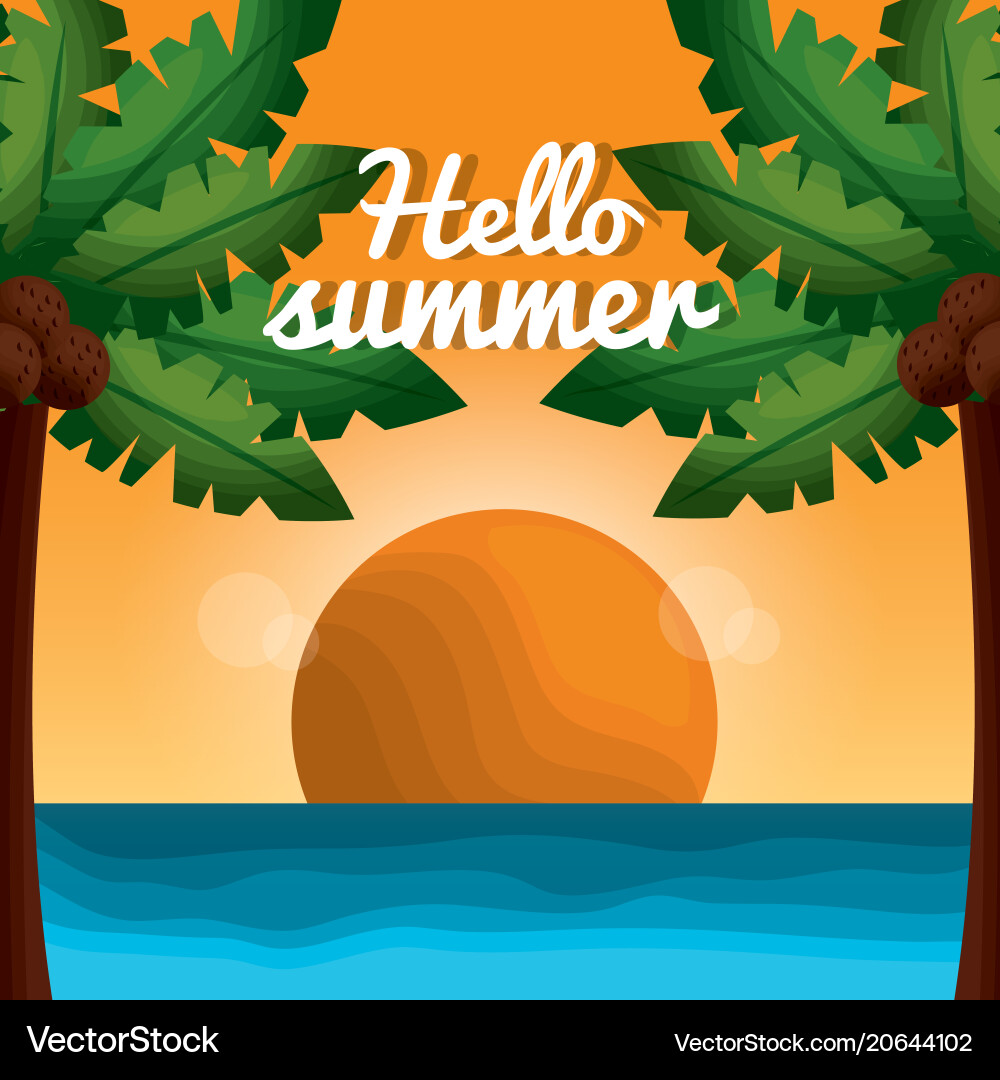 Hello summer vacations Royalty Free Vector Image