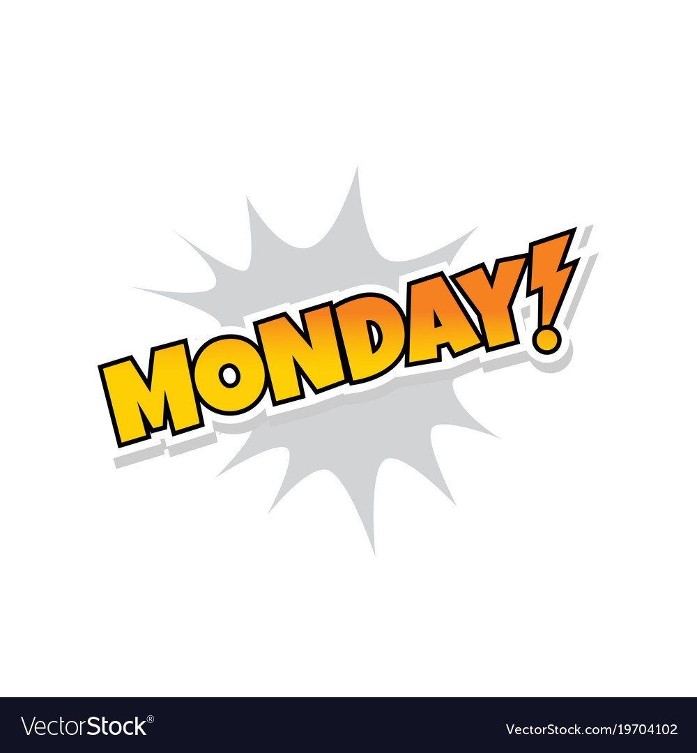 I love monday greeting explodtion splash text Vector Image