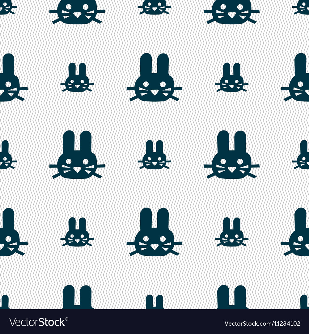 Rabbit icon sign seamless pattern with geometric