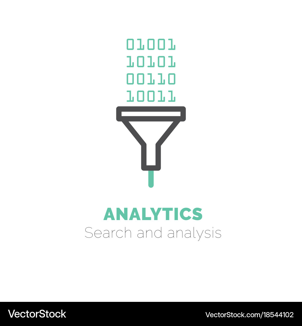 Simple icon analytics flat bicolor line Royalty Free Vector