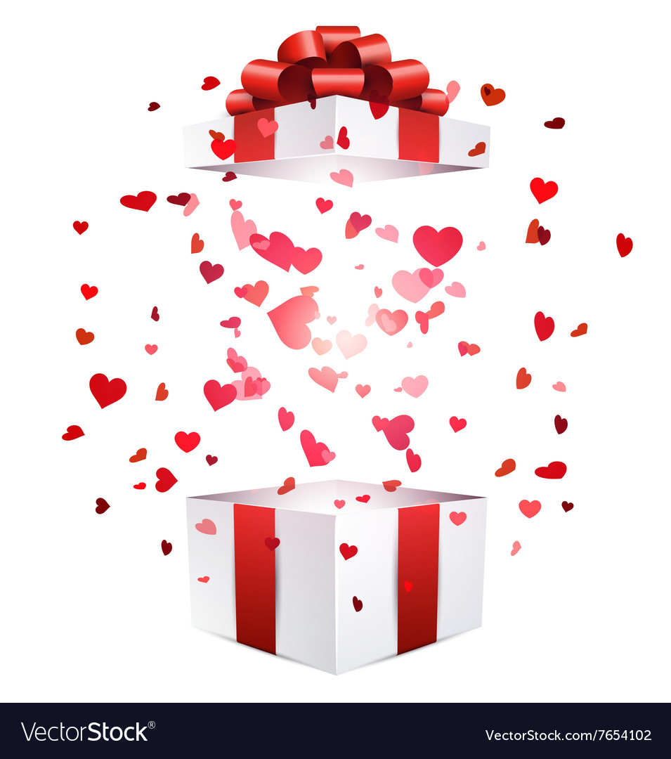 Valentine background with gift Royalty Free Vector Image