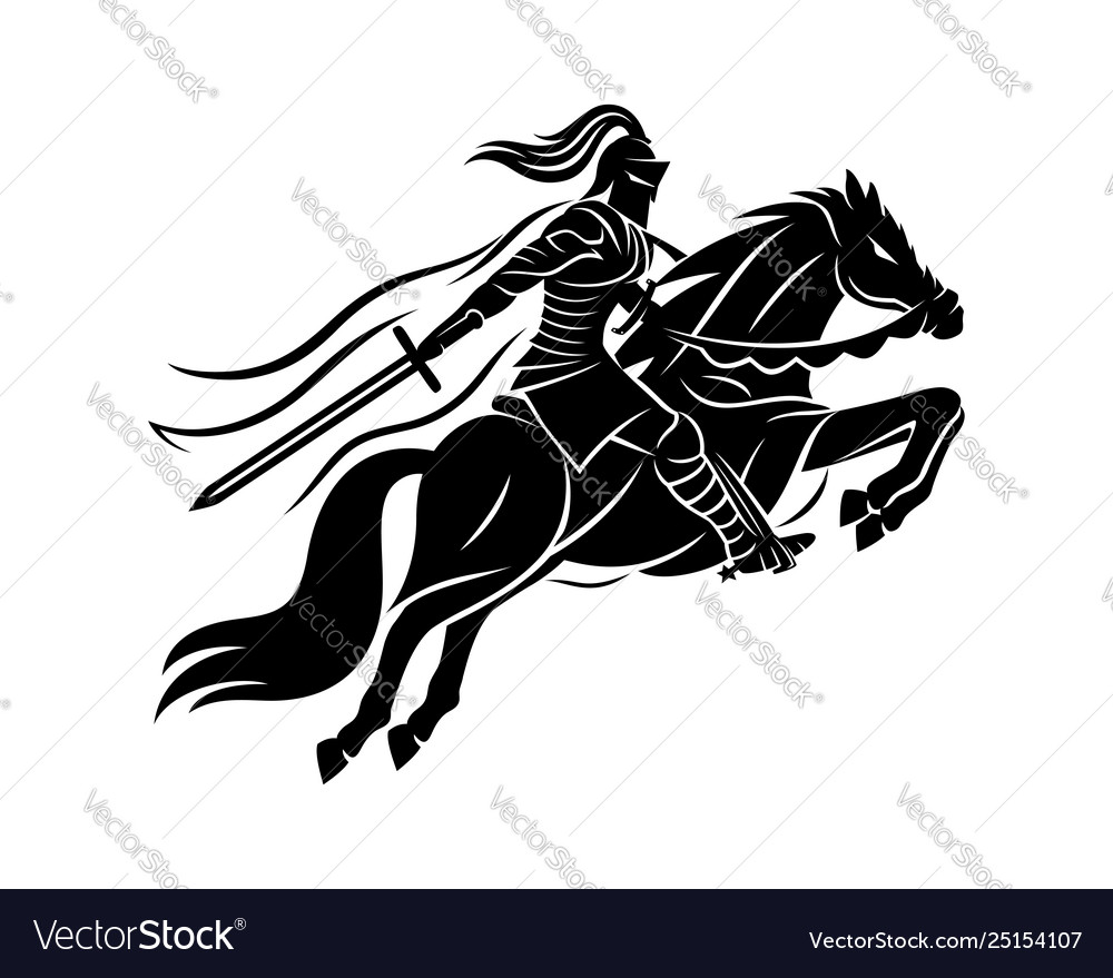 Ancient warrior on horseback Royalty Free Vector Image