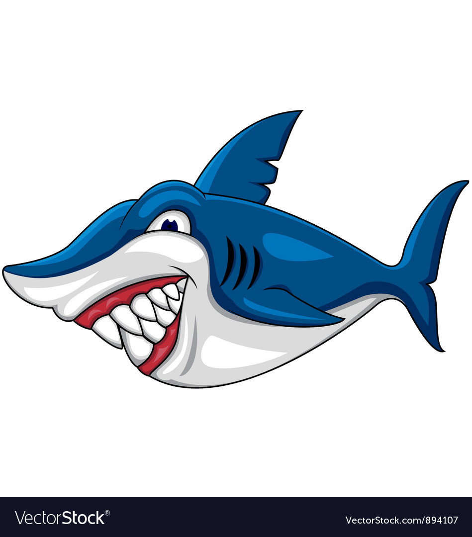 Angry shark cartoon