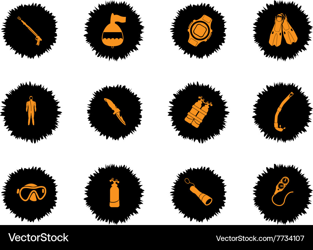 Diving icon set Royalty Free Vector Image - VectorStock