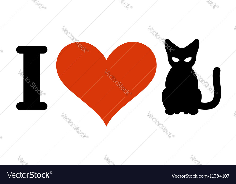 I Love Cats Heart And Pets Logo For At Owner And Vector Image I Love Cats Heart And Pets Logo For At Owner And Vector Image