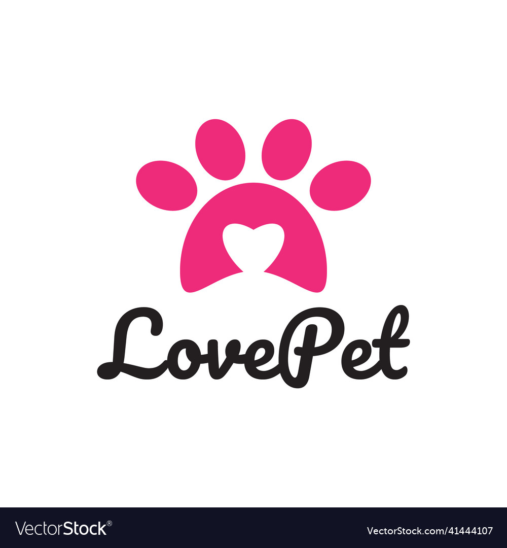 Liebe pet logo design konzept