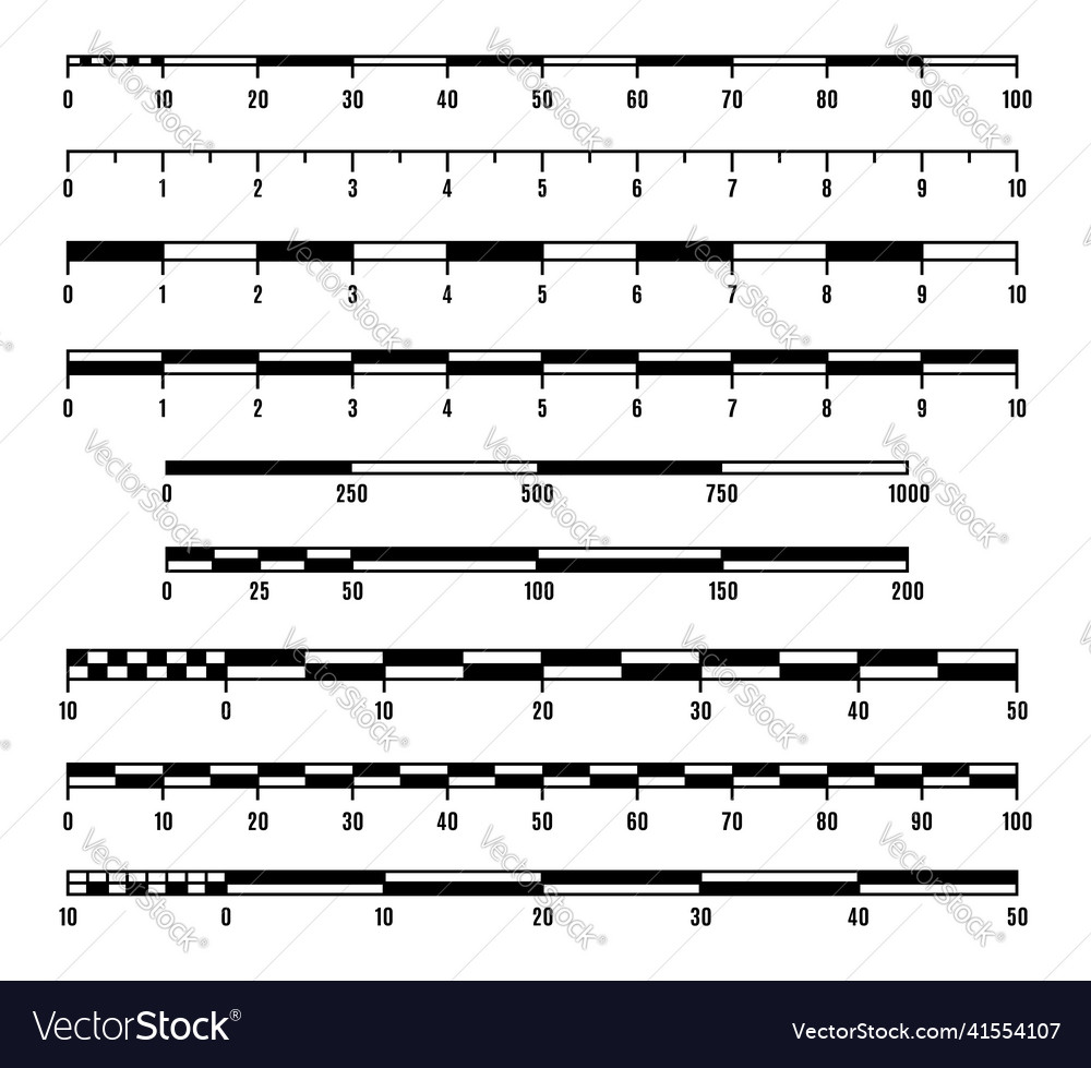 Map Scale Lines And Rulers For Distance Measure Vector Image