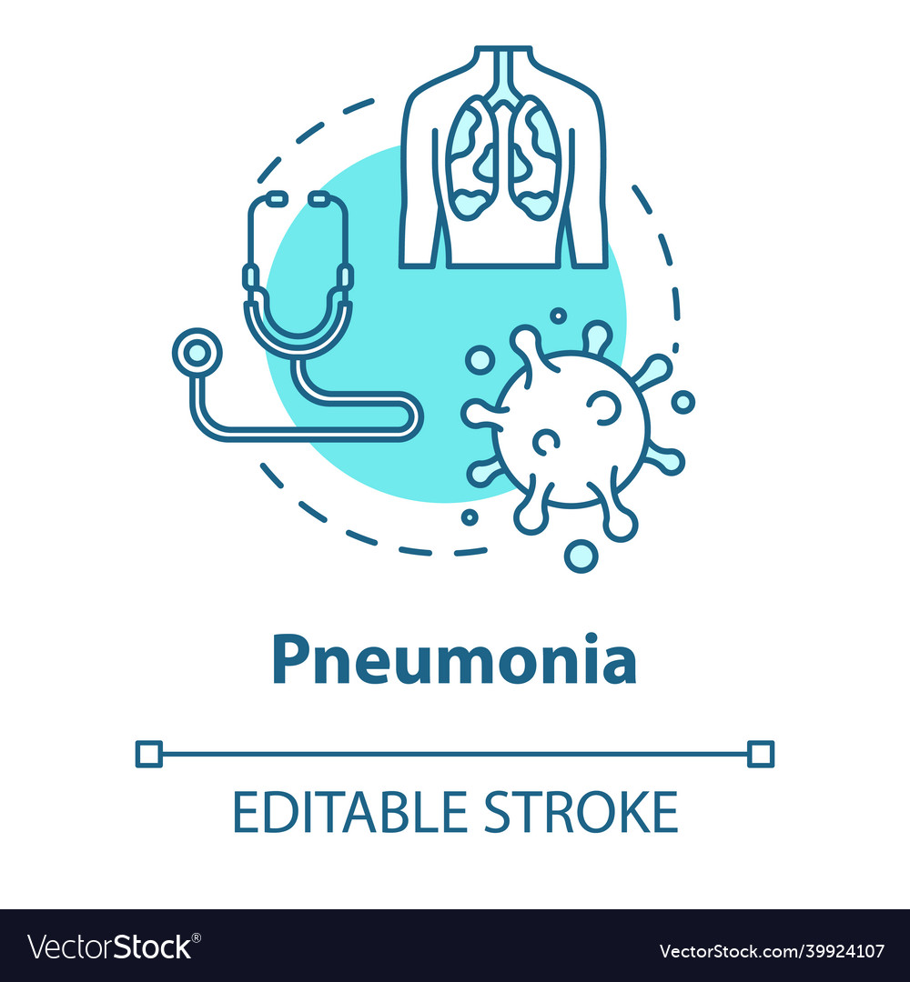 Pneumonia concept icon inflamed trachea disease