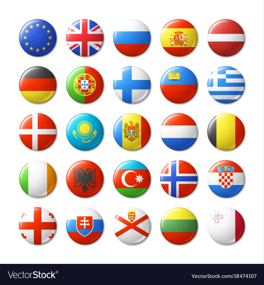 Premium Vector  Europe countries flags rounded flags of countries in europe