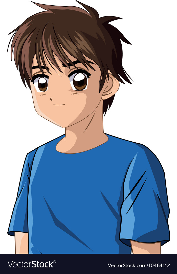 Boy anime male manga cartoon icon graphic Vector Image