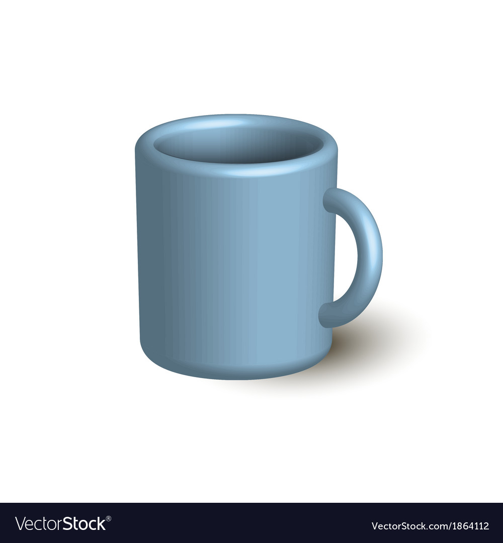 Blue Cup Royalty Free Vector Image Vectorstock