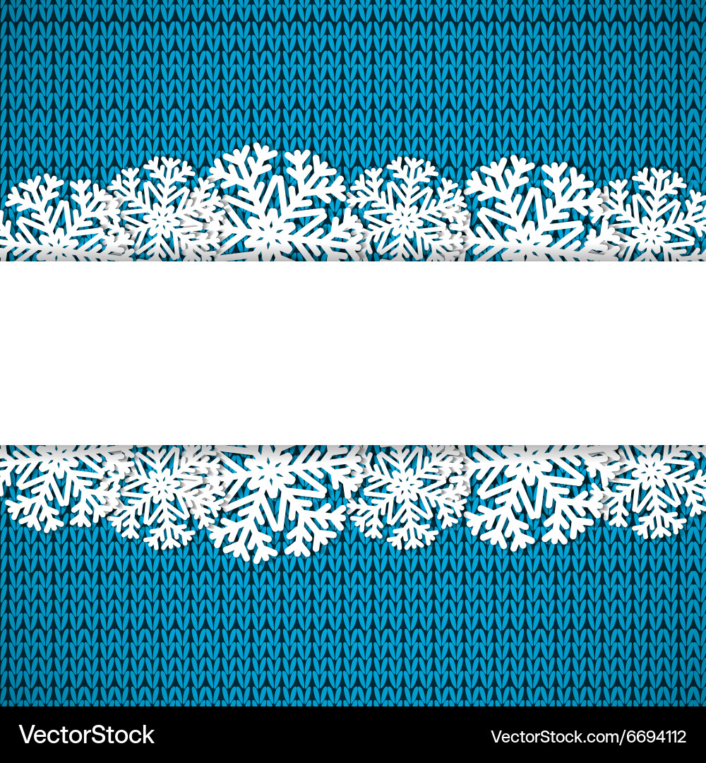 Blue knitted background Royalty Free Vector Image