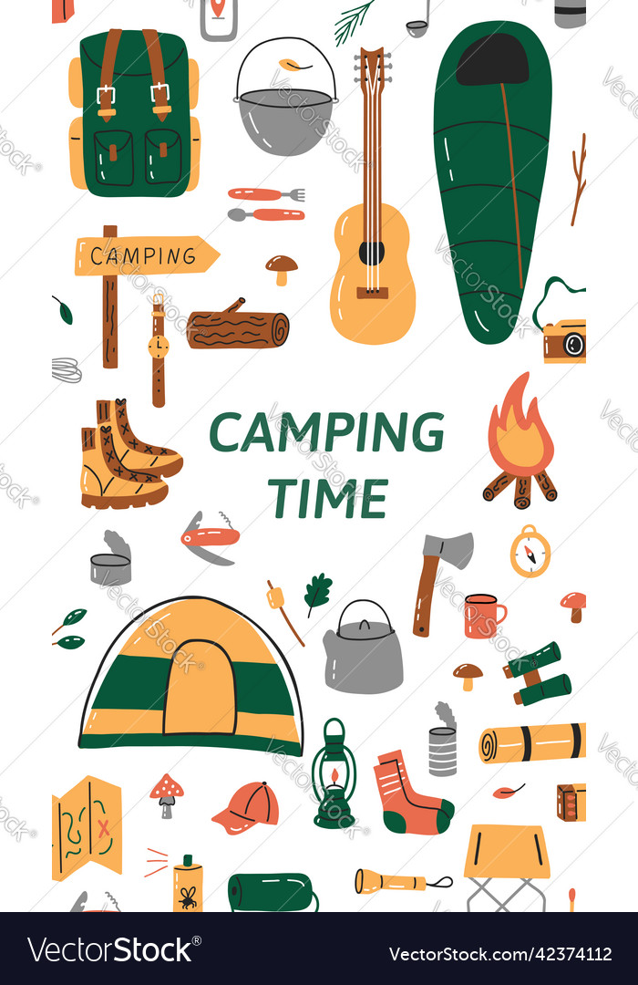 Camping banner template