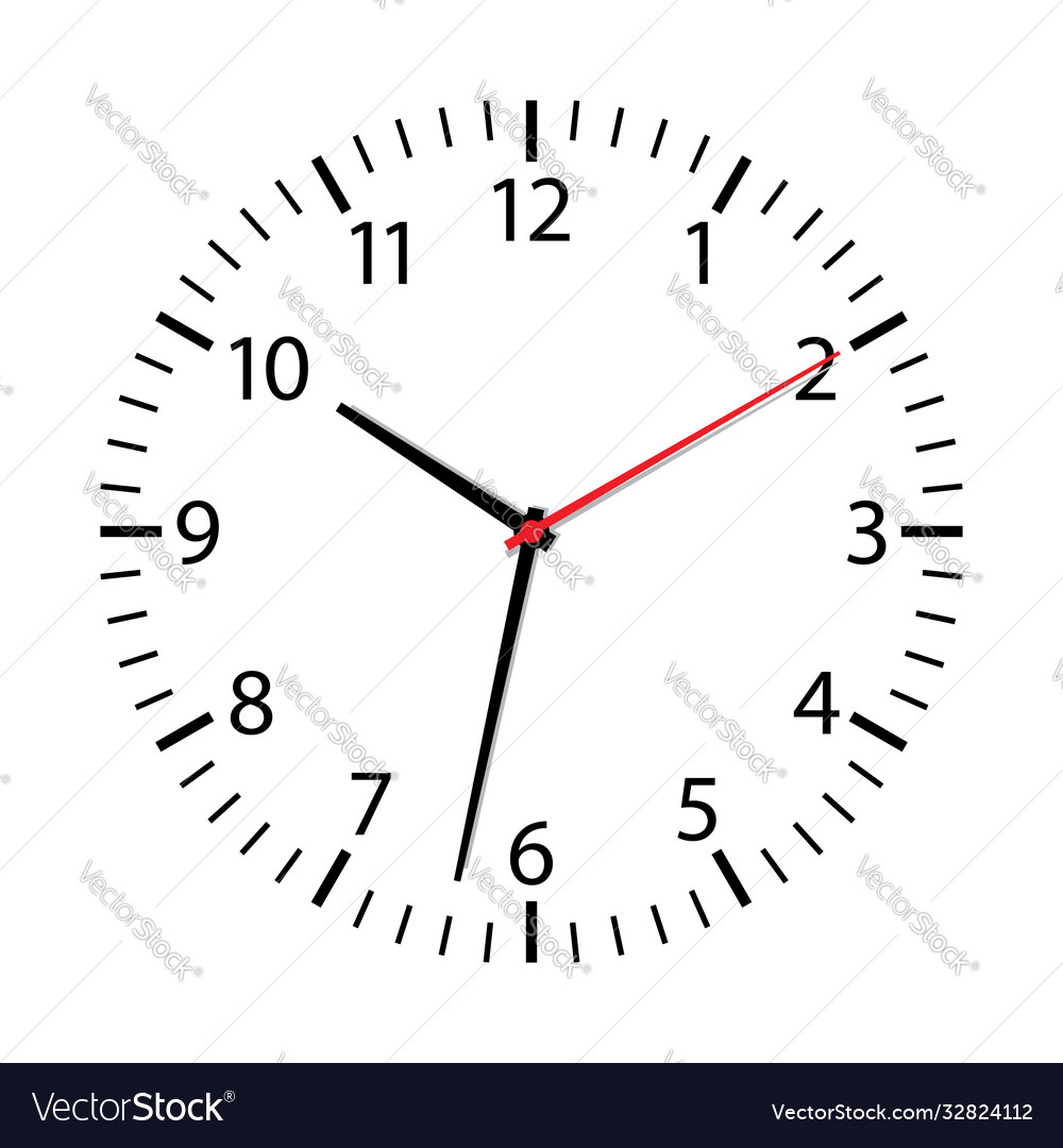 Clock face isolated on white background simple Vector Image