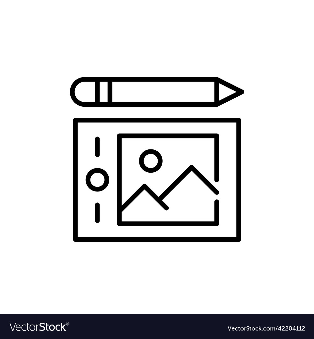 Drawing tablet and a stylus pixel perfect Vector Image