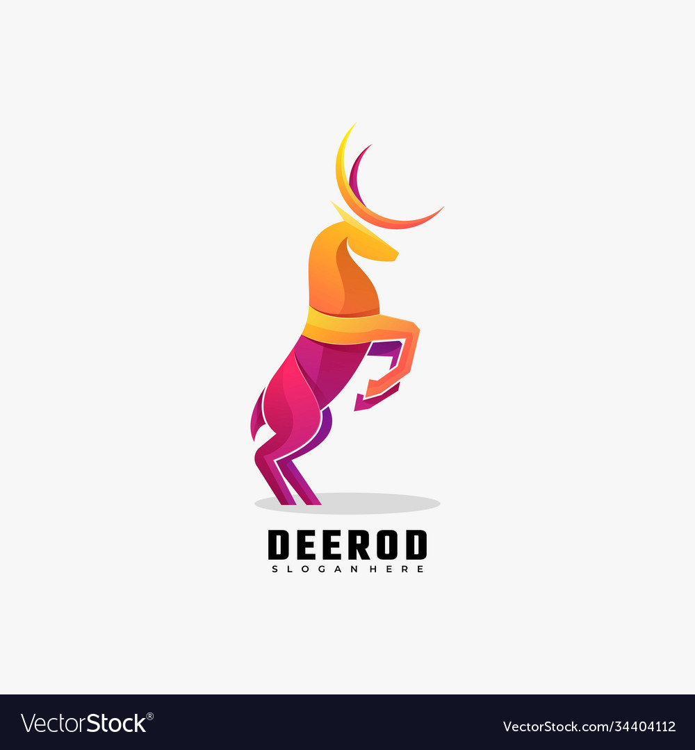 Logo deer gradient colorful style