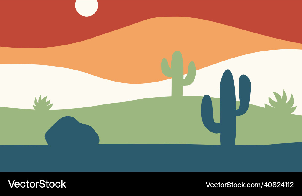 Minimalistic landscape background Royalty Free Vector Image