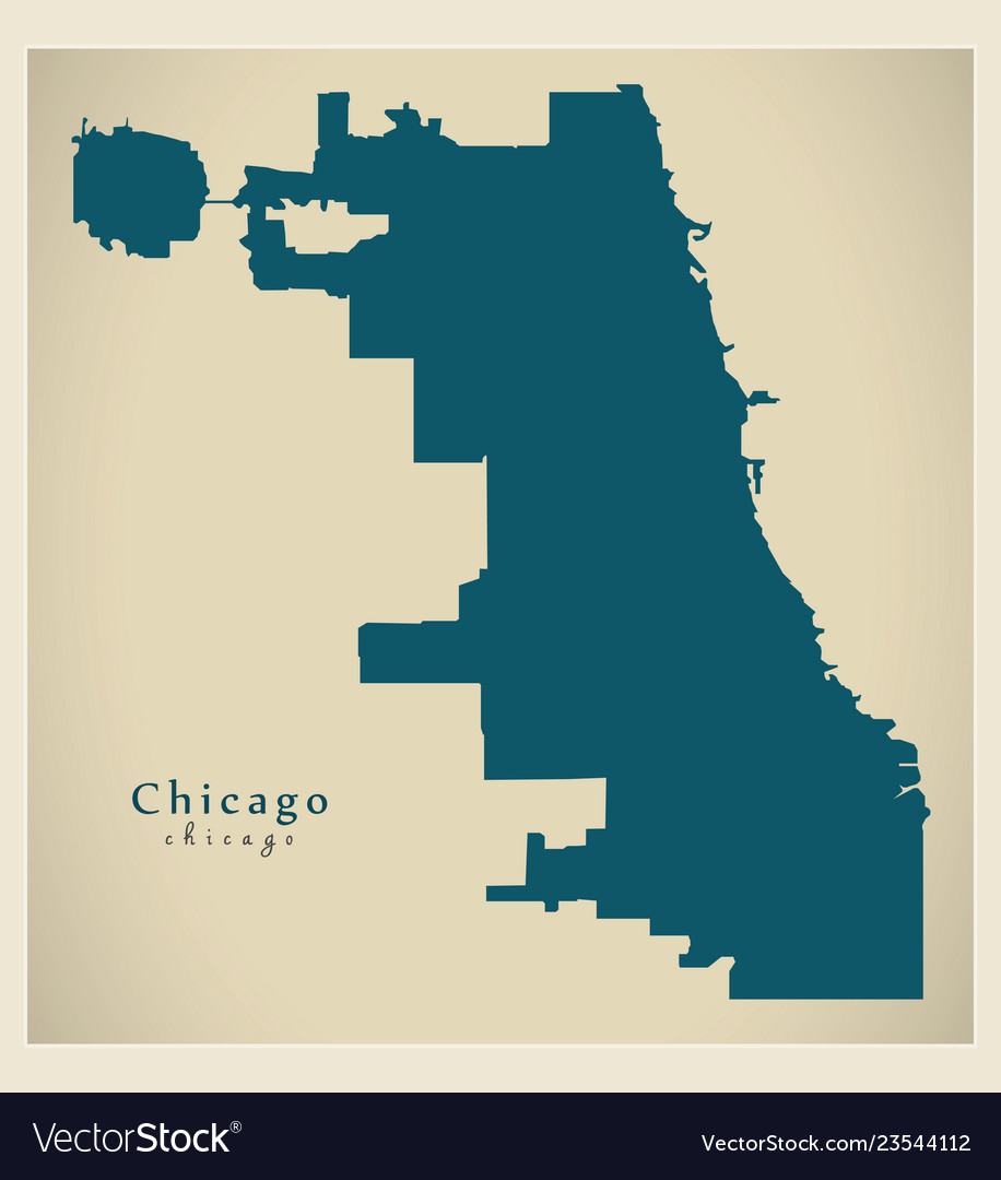 Modern map - chicago city of the usa