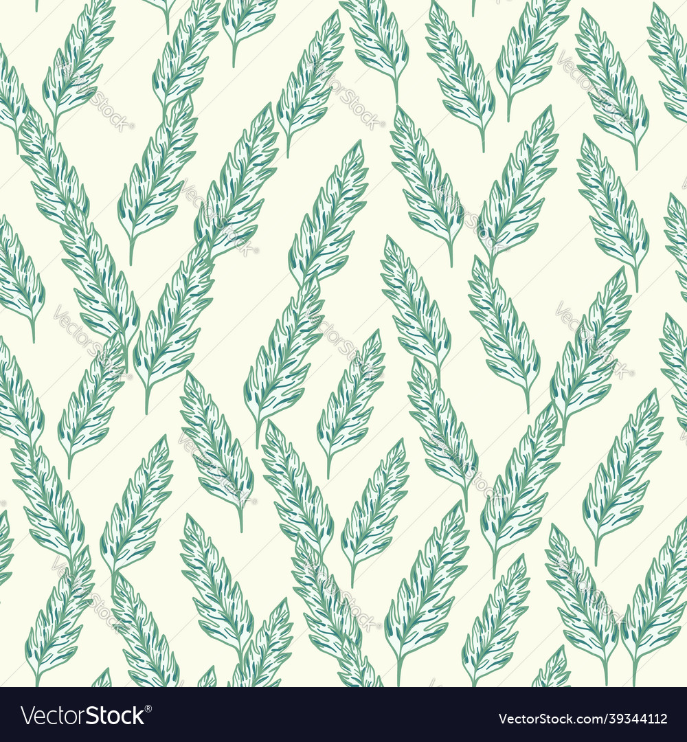 Organic leaf seamless pattern leaves ornament Vector Image