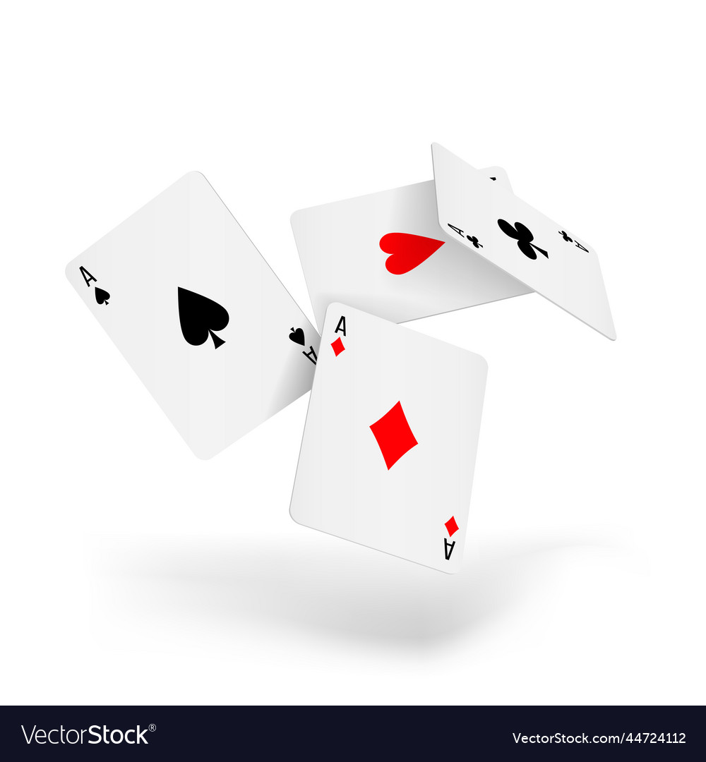 Set of four aces deck of cards Royalty Free Vector Image