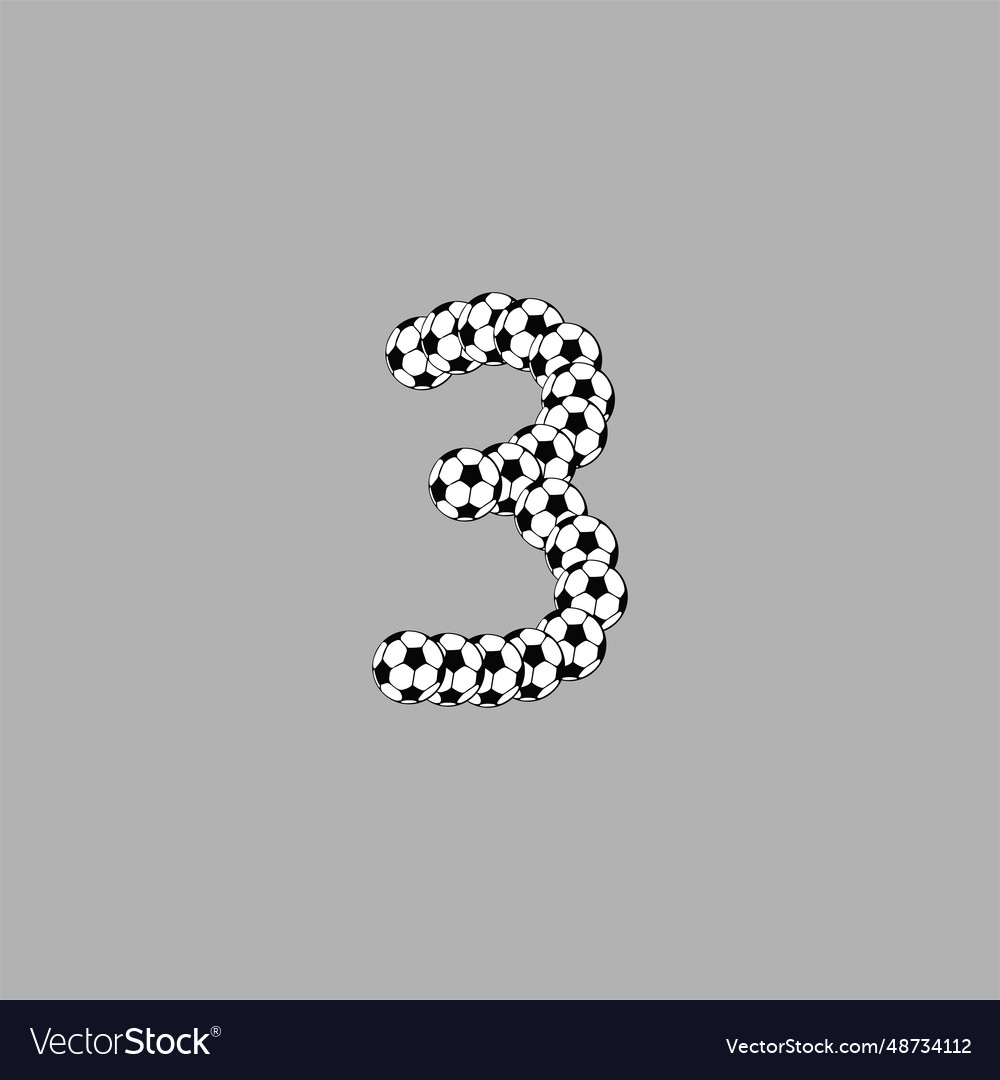 Soccer ball number 3 Royalty Free Vector Image