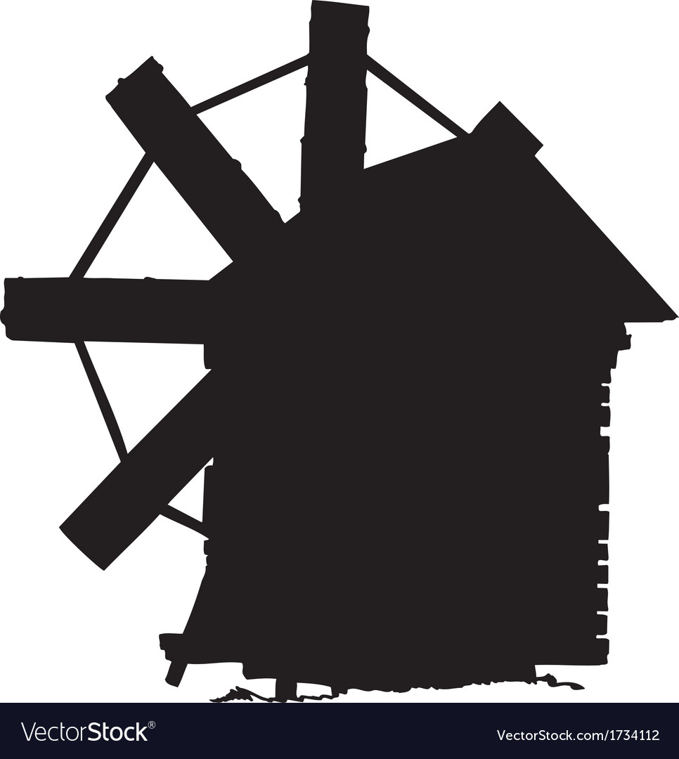 windmill silhouette royalty free vector image vectorstock