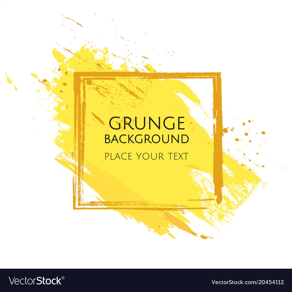 Yellow hand paint artistic dry brush stroke grunge