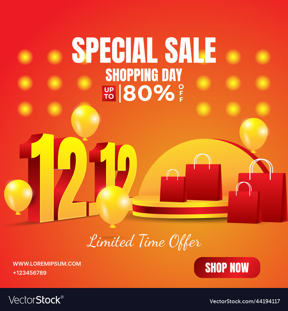 1212 shopping day square banner