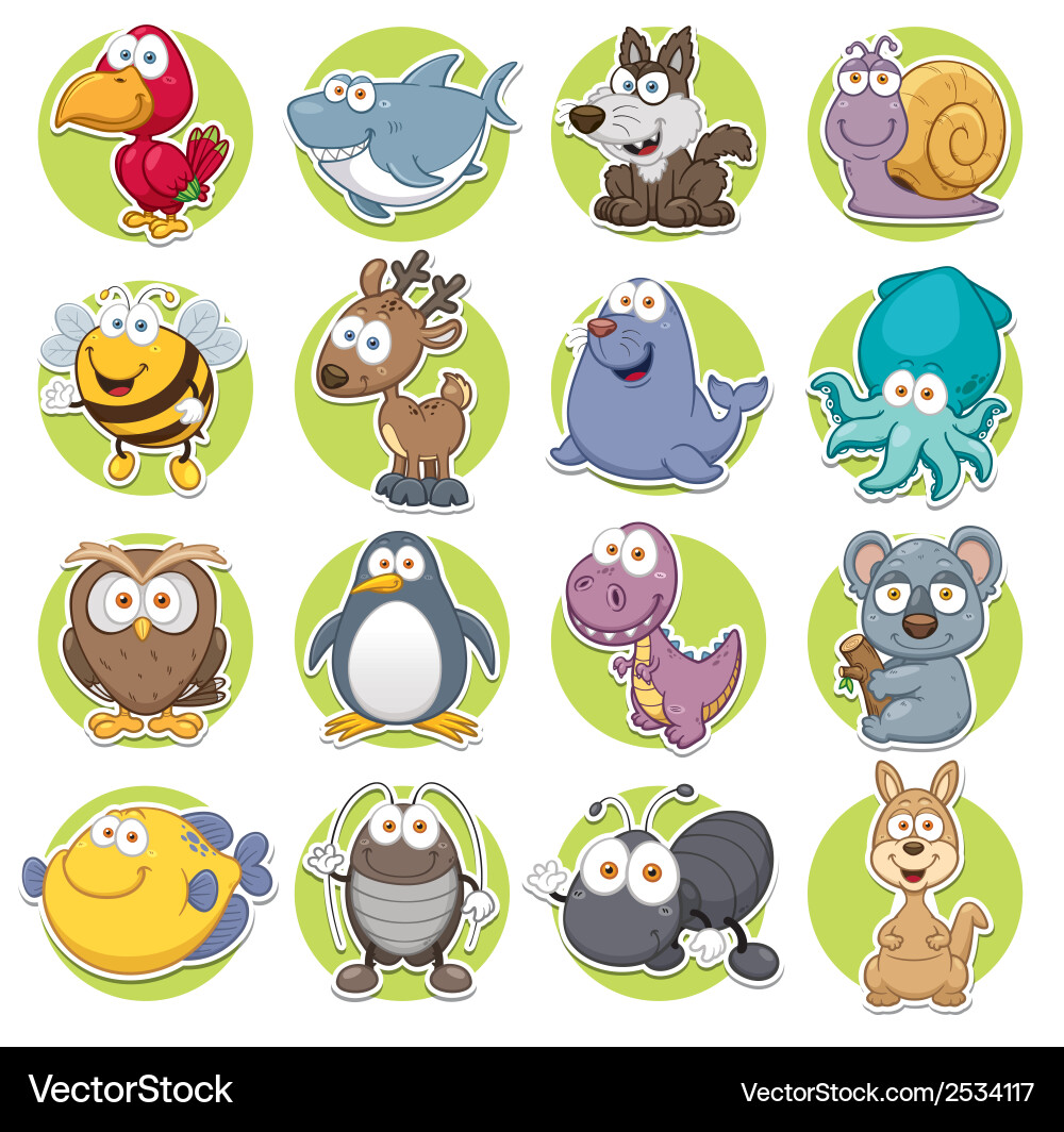 Animals set Royalty Free Vector Image - VectorStock