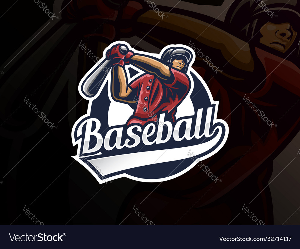 Baseball sport logo design Royalty Free Vector Image