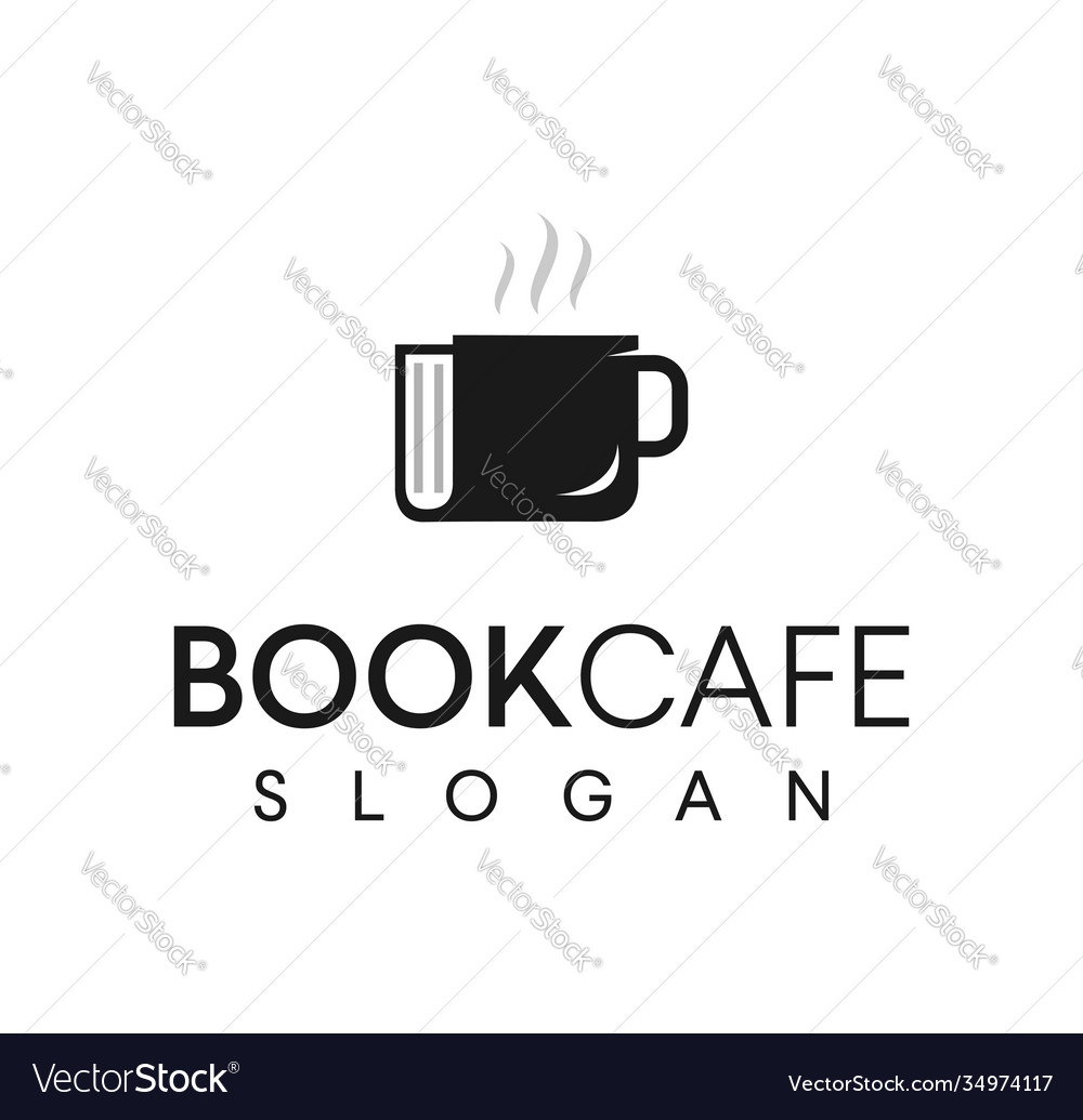 Coffee book logo suitable for shop library Vector Image