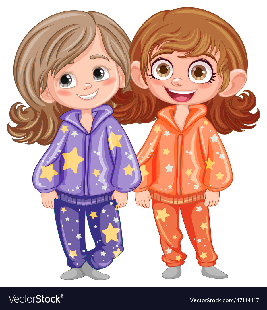 Cute cartoon character in pajamas Royalty Free Vector Image