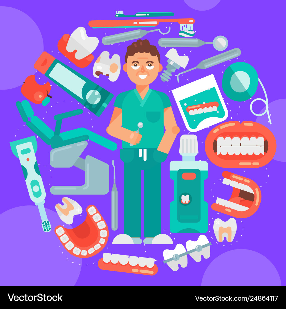 Dental Clinic Round Pattern Royalty Free Vector Image