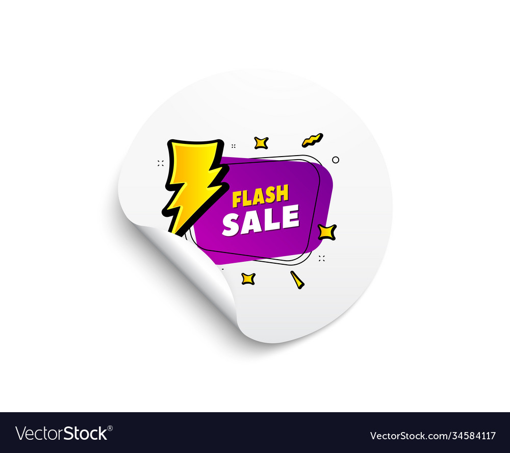 Flash sale banner discount sticker shape