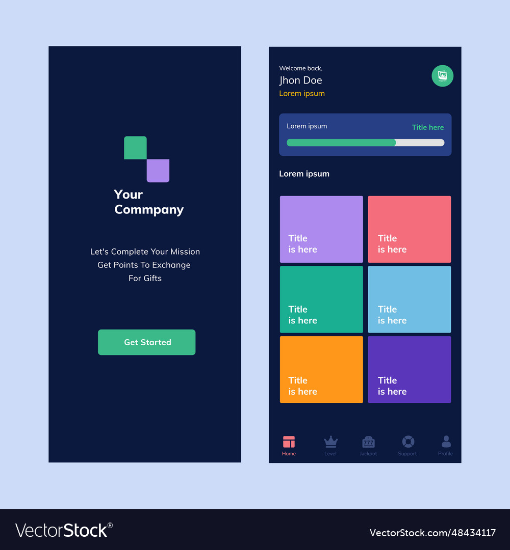 Game user interface design template Royalty Free Vector