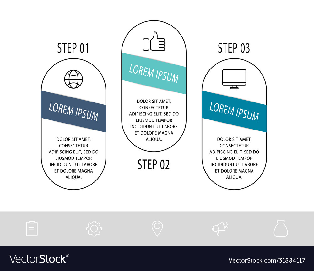 Infograph flat template shape with arrow