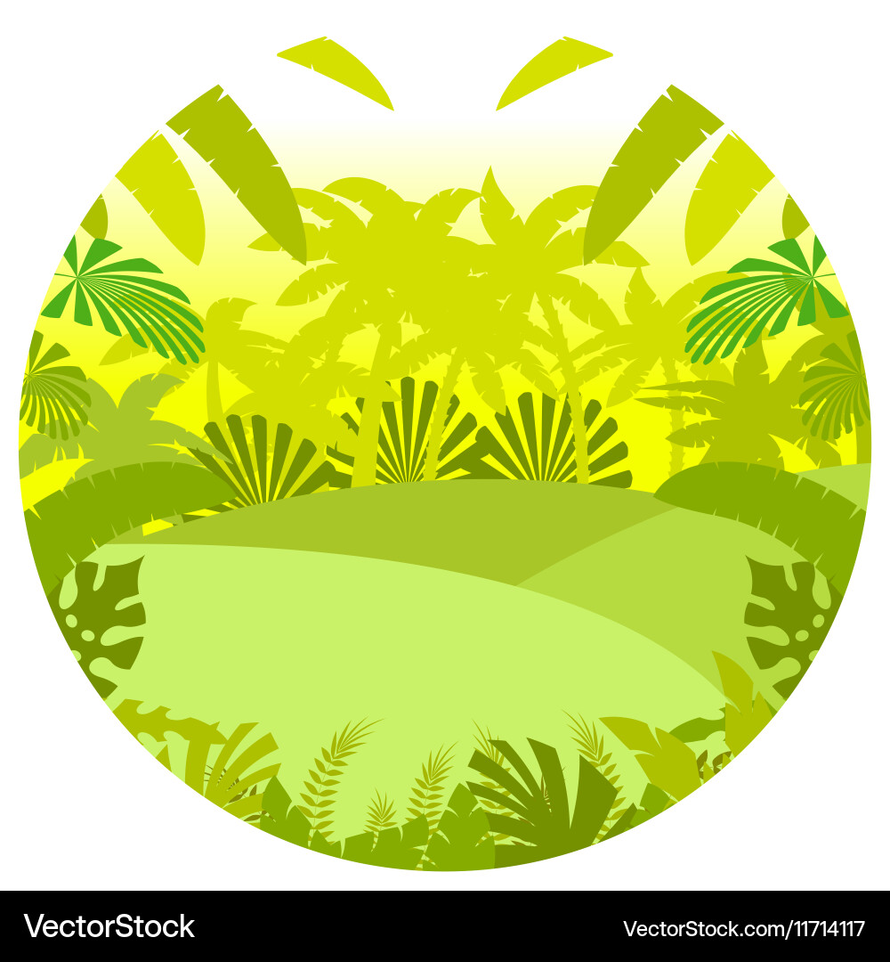 Jungle flat background Royalty Free Vector Image