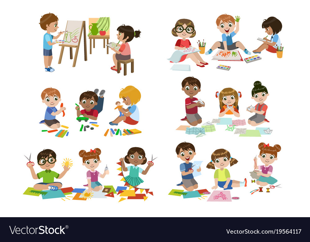 Kids creativity practice Royalty Free Vector Image