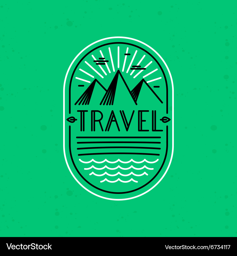 Linear badge in trendy linear style Royalty Free Vector