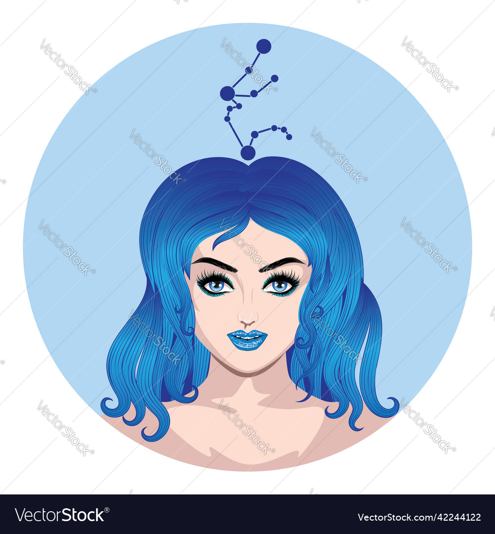 Aquarius girl avatar Royalty Free Vector Image