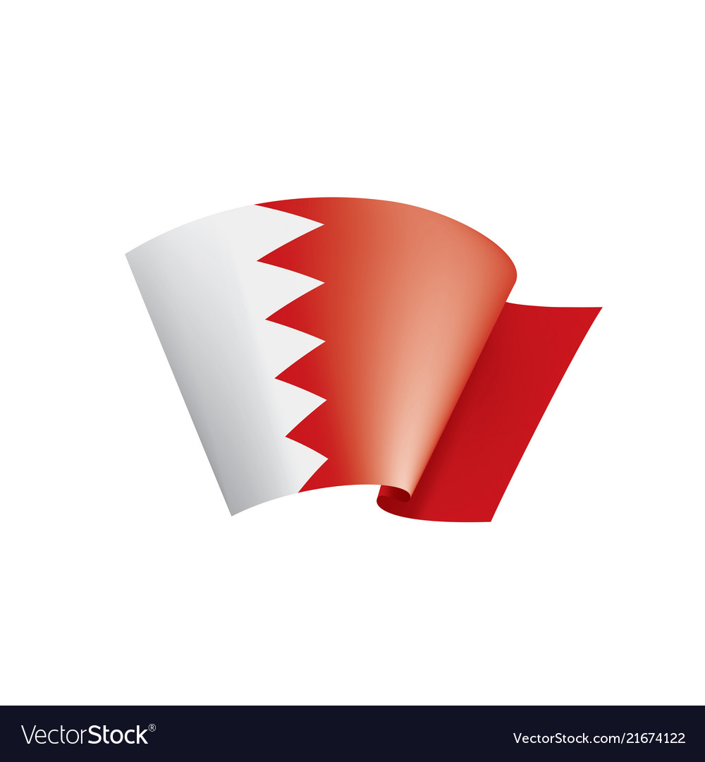 Bahrain flag on a white Royalty Free Vector Image