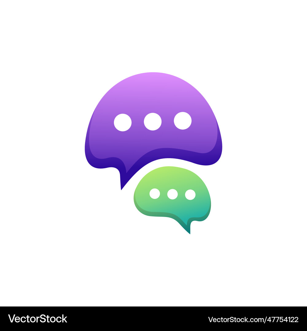 Chat bubble gradient logo design Royalty Free Vector Image