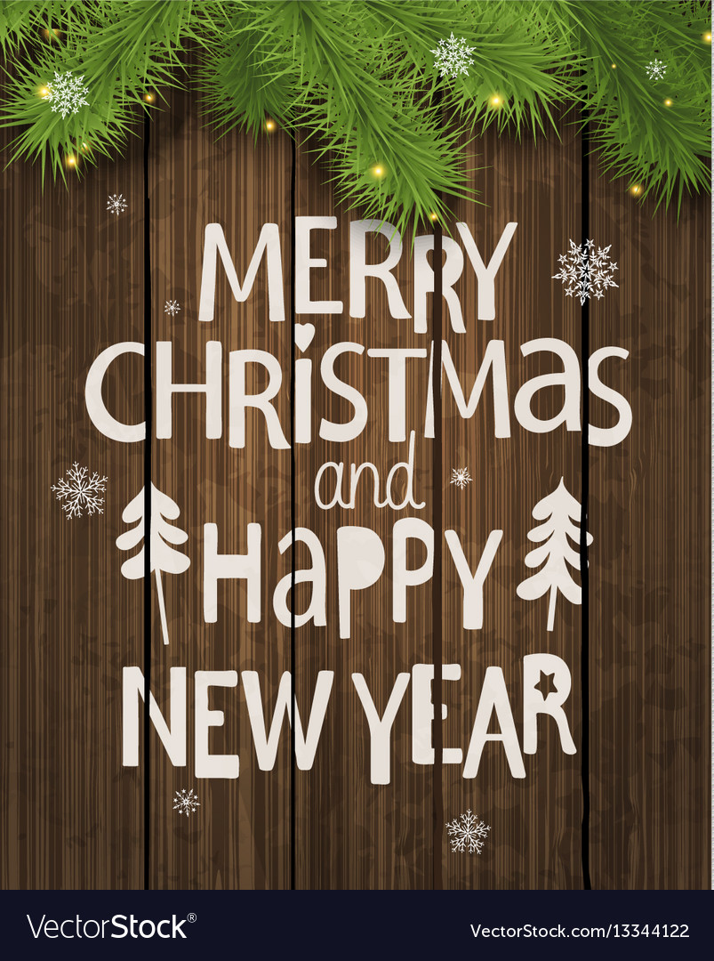 Christmas and new year holiday greeting card vector image Christmas and new year holiday greeting card