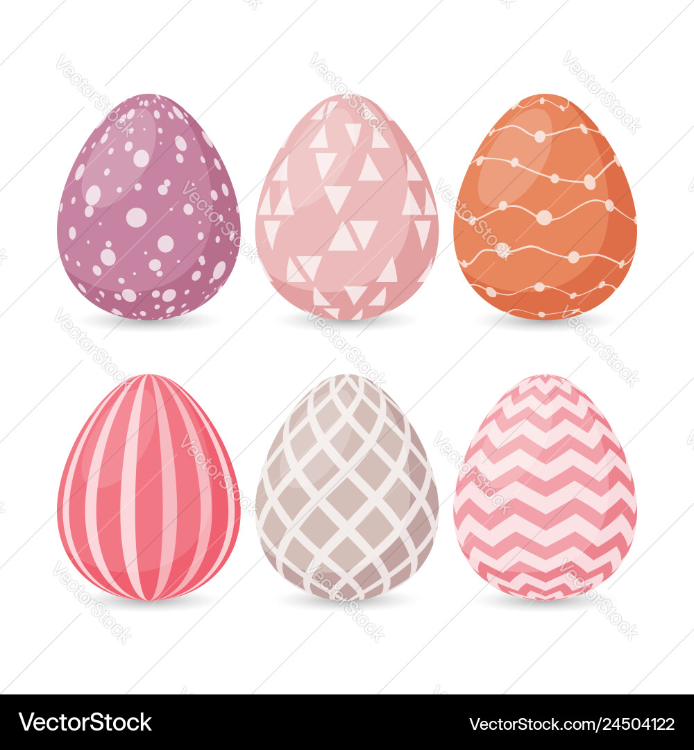 Happy easter design set eggs Royalty Free Vector Image