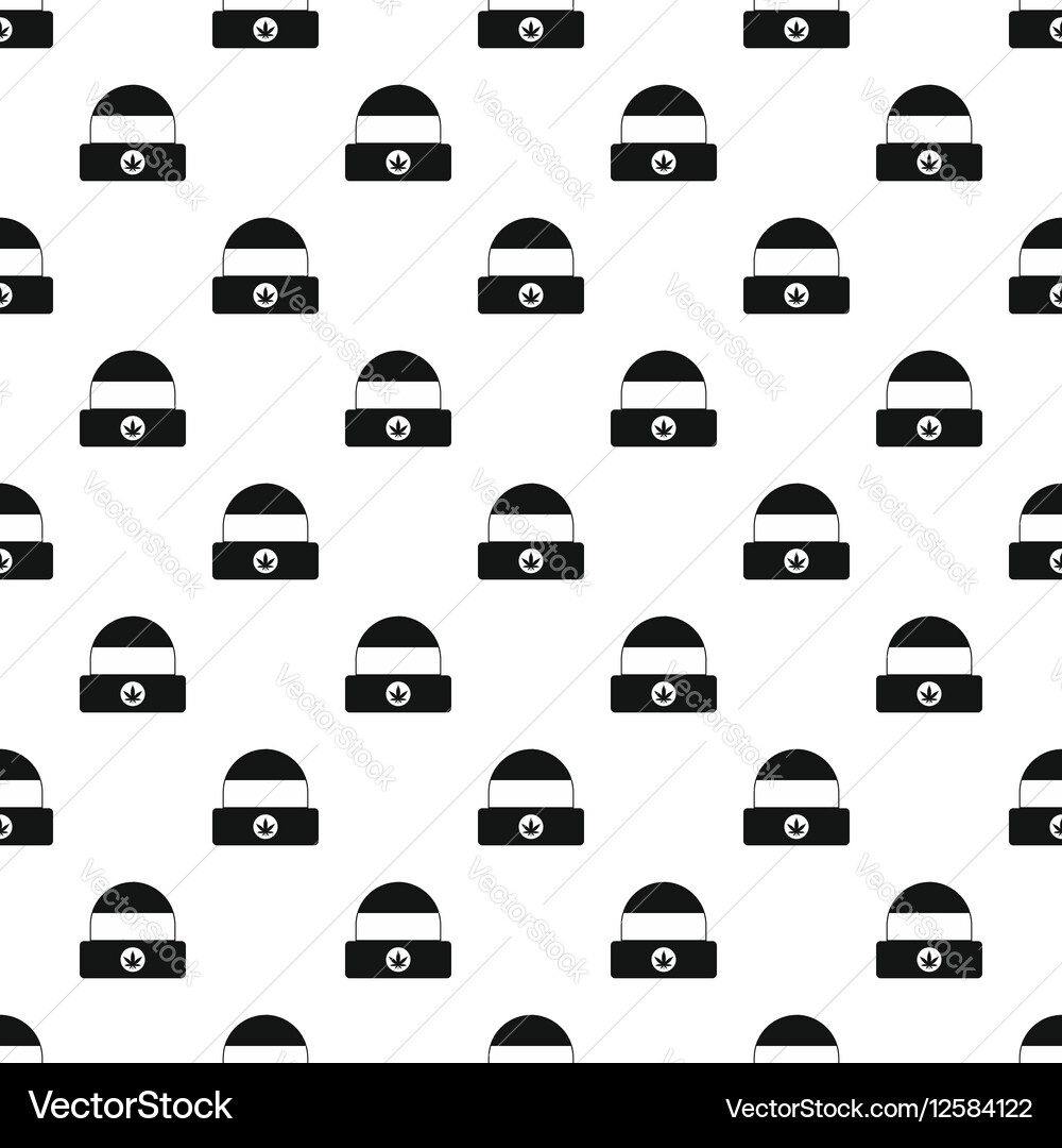 Hat with marijuana leaf pattern simple style Vector Image