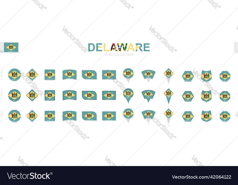 Large collection of delaware flags various