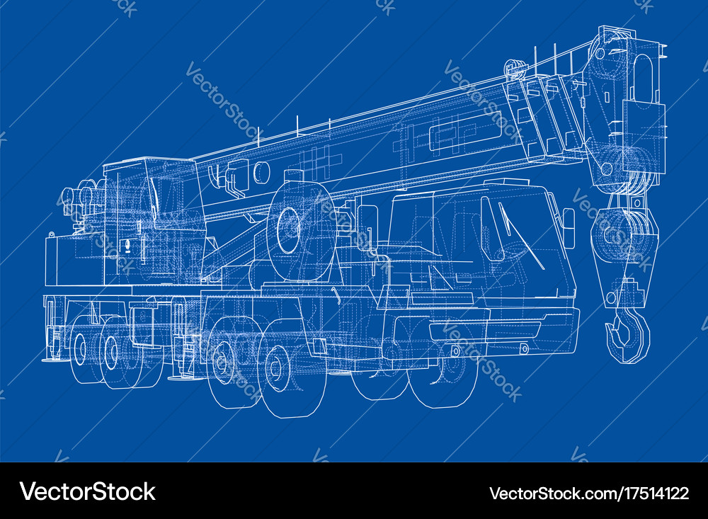 Mobile crane Royalty Free Vector Image - VectorStock