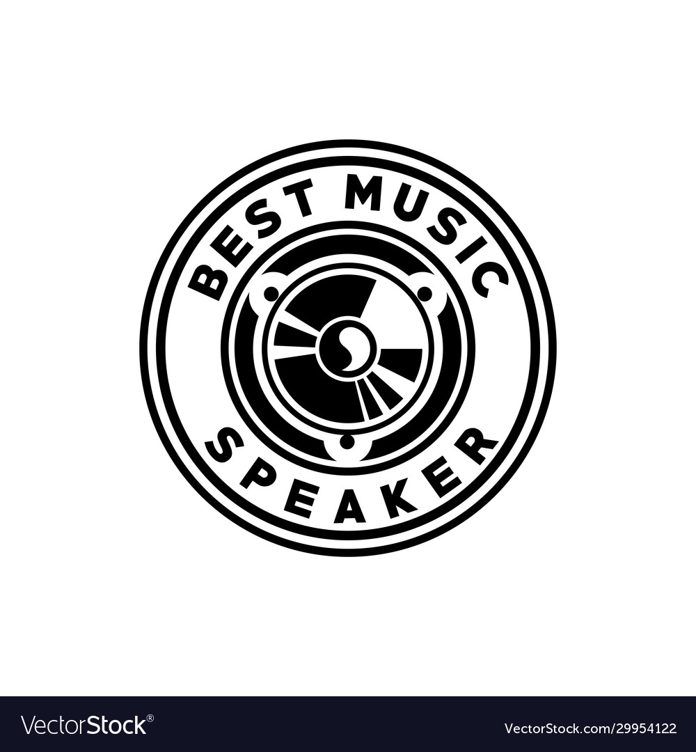 Speaker and music logo Royalty Free Vector Image